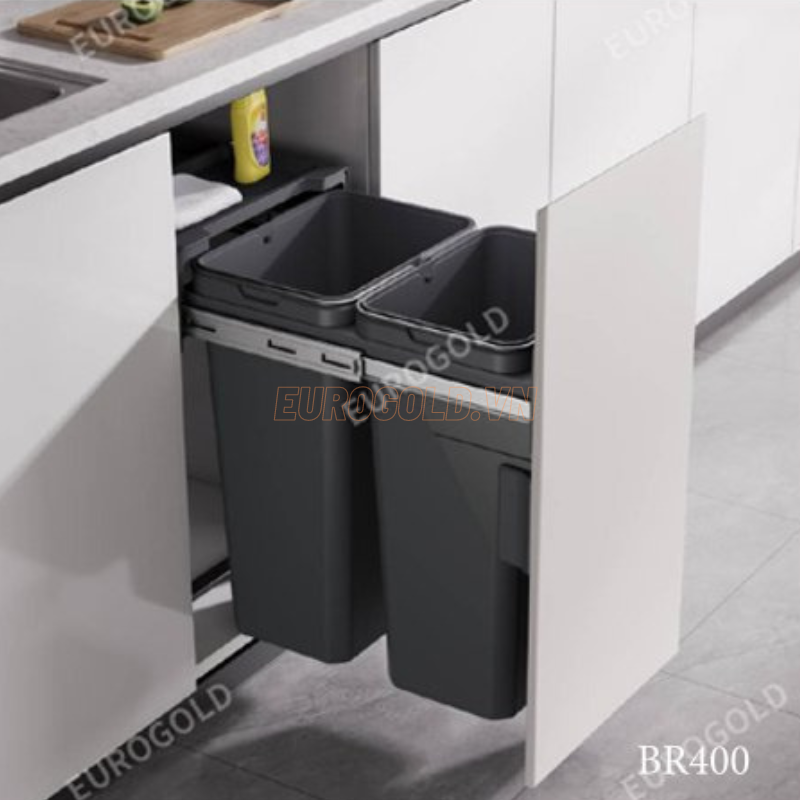 Thùng rác gắn cánh giảm chấn Eurogold BR400 - 61