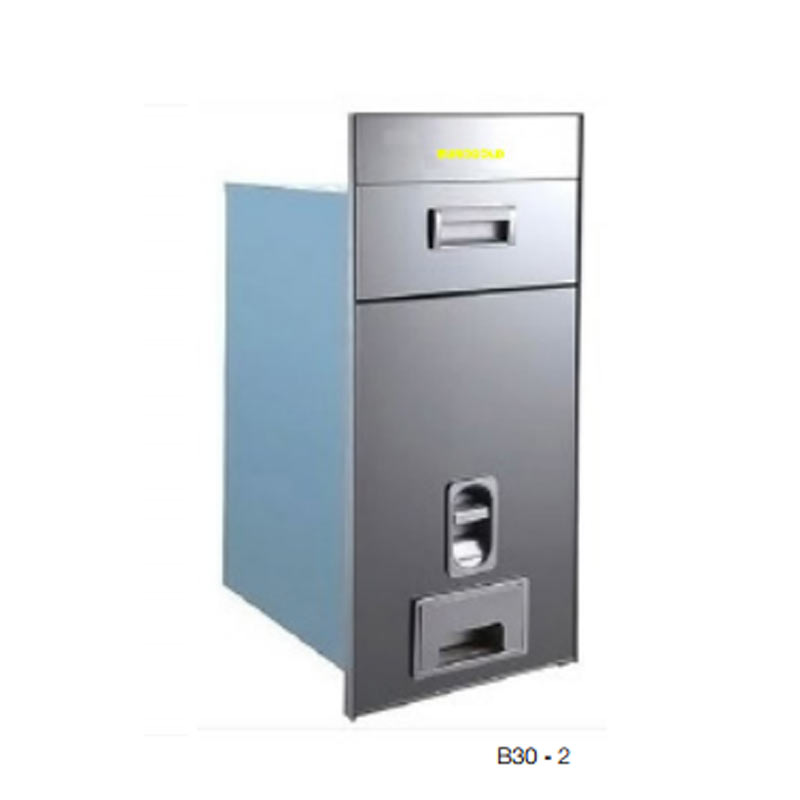 Thùng gạo mặt gương nút nhấn màu bạc Eurogold B302 - b302 web