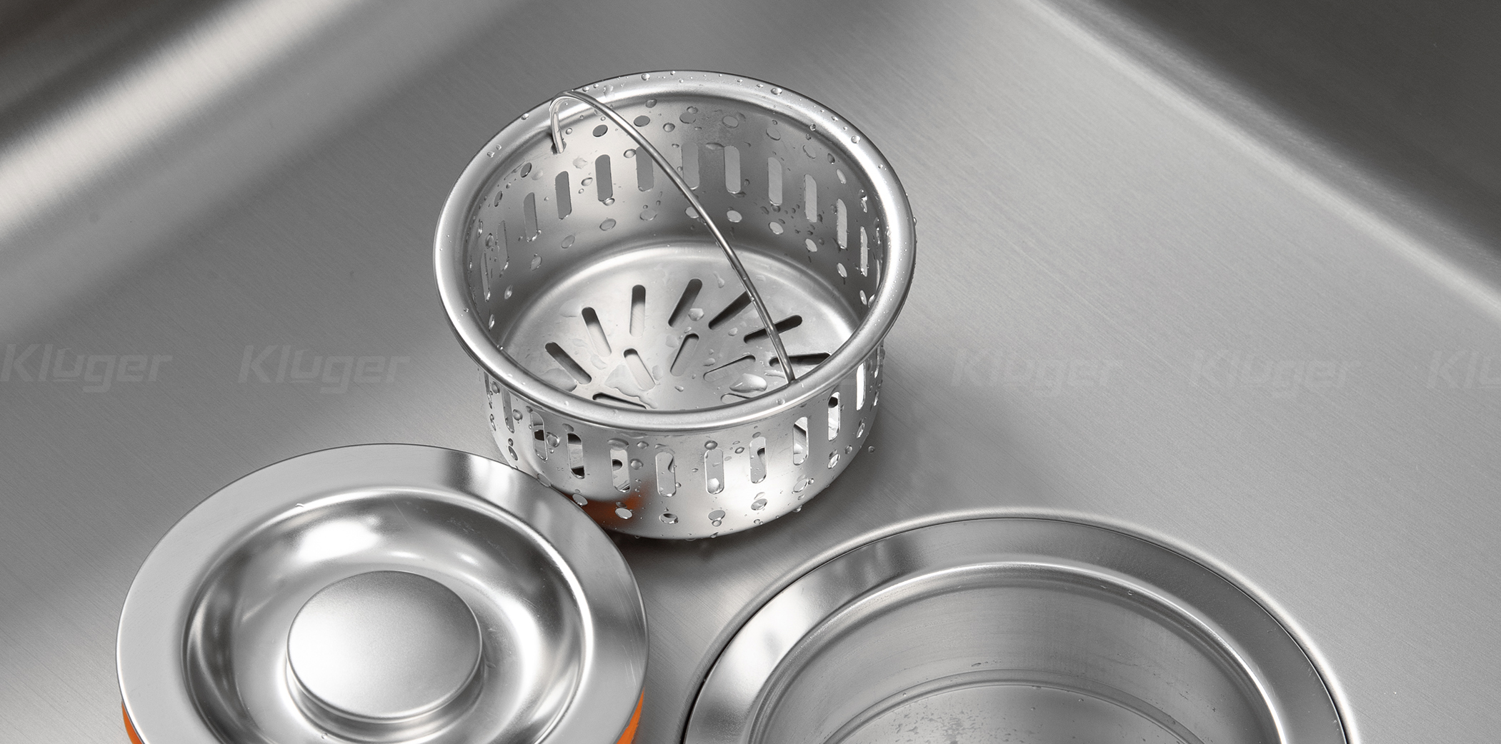 Bát rác 03 lớp chậu rửa bát 1 hố Kluger bề mặt bóng