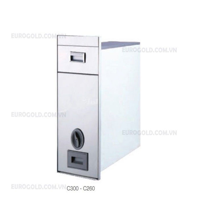 Thùng gạo mặt gương màu trắng sữa Eurogold C300 - c300 trang sua
