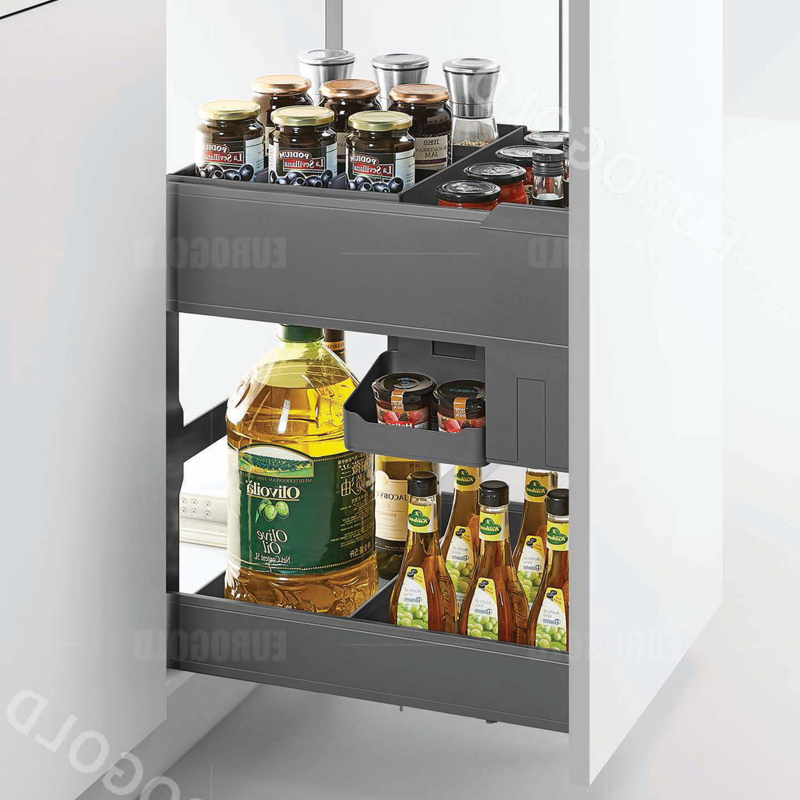 Giá gia vị chai lọ nhôm cao cấp màu ghi đậm Eurogold EUM2140G - eum2130g 2