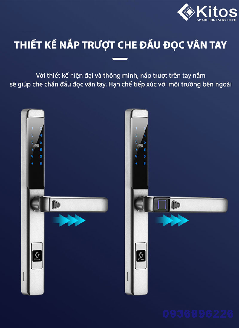 Khoá vân tay cửa nhôm Kitos KT-AL650 - kitos al650 1