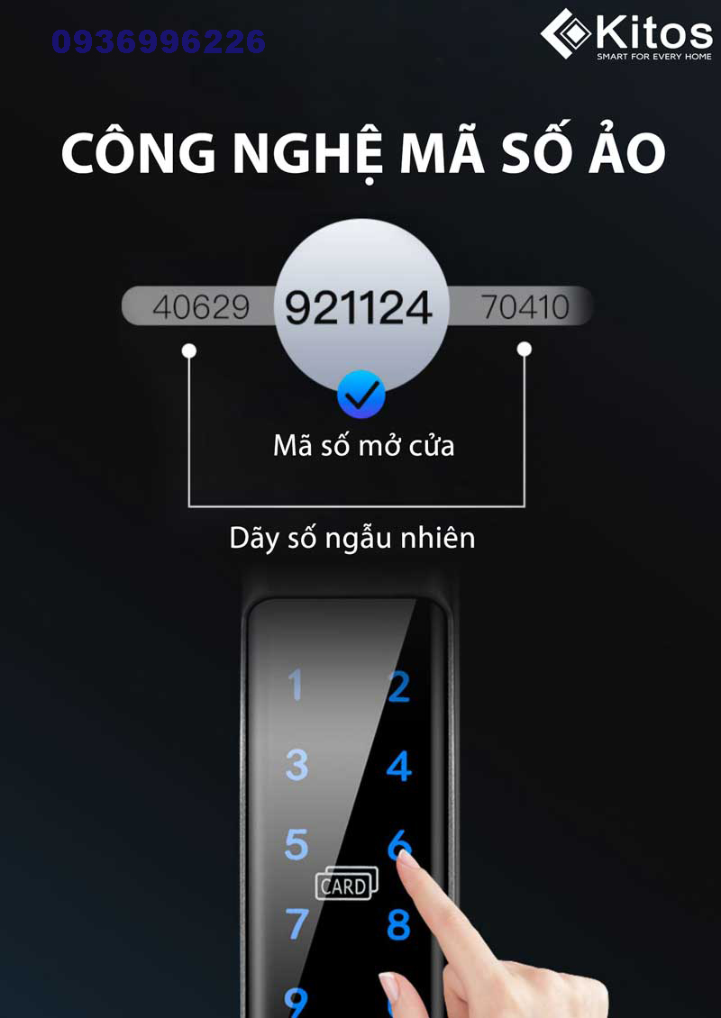 Khoá vân tay cửa nhôm Kitos KT-AL650 - kitos al650 8