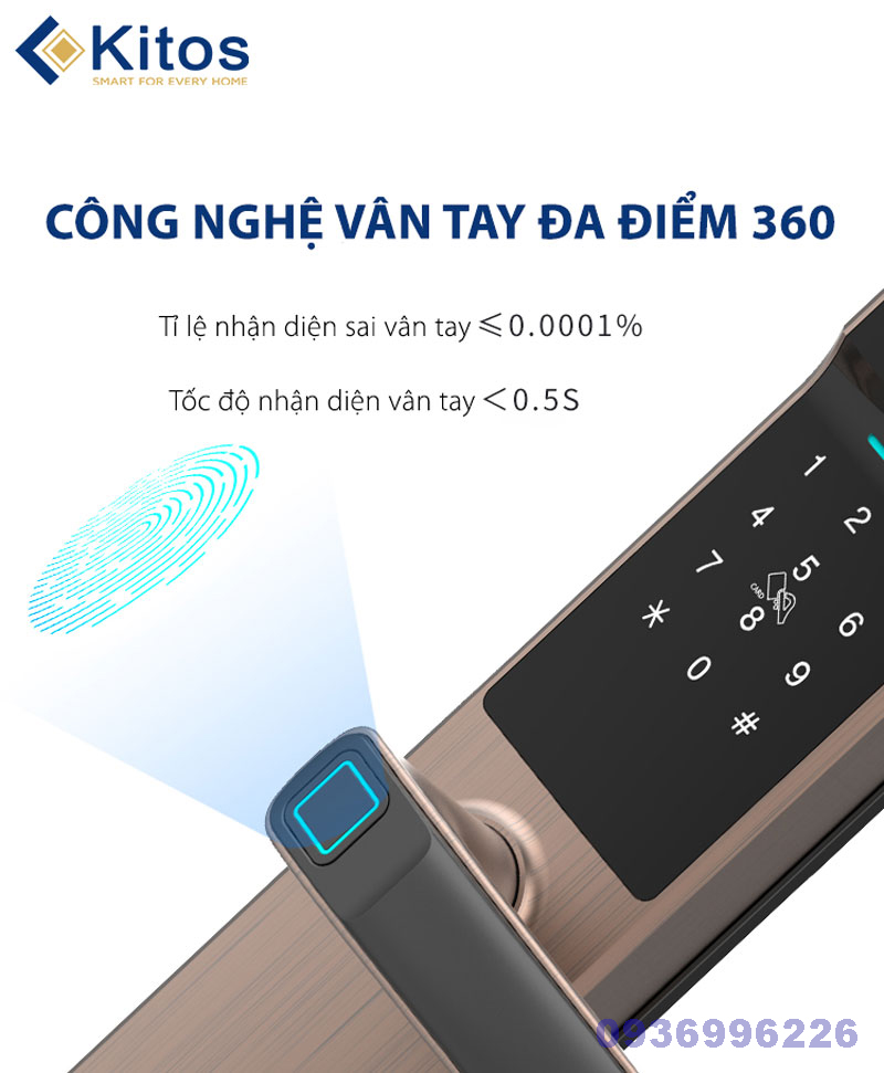 Khóa cửa vân tay Kitos KT-G300 - kitos kt g300 8 1