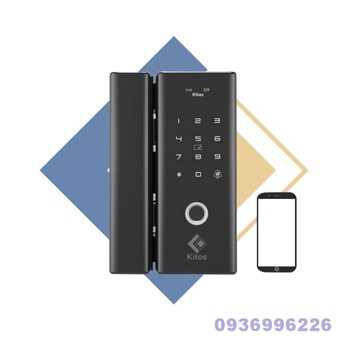 Khoá cửa vân tay dùng cho cửa kính thuỷ lực Kitos KT-GL80 Plus - kitos kt gl80 plus