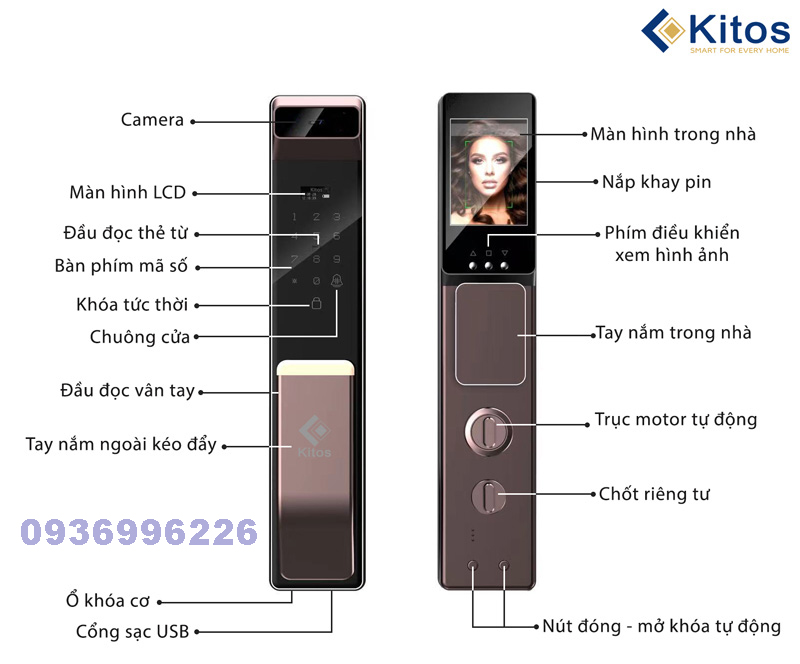 Khoá cửa vân tay Kitos KT-X6 - kitos x6 7