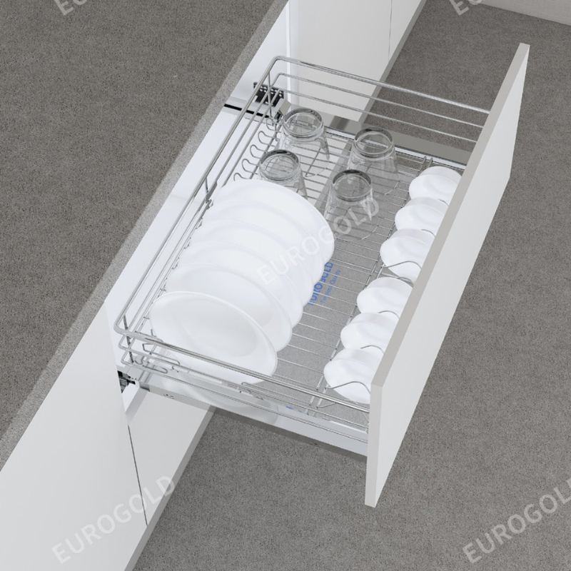 GIÁ BÁT ĐĨA INOX NAN ÂM TỦ GẮN CÁNH VÀ RAY GIẢM CHẤN EUROGOLD EG30480 - shopphukienbep 4 2 1