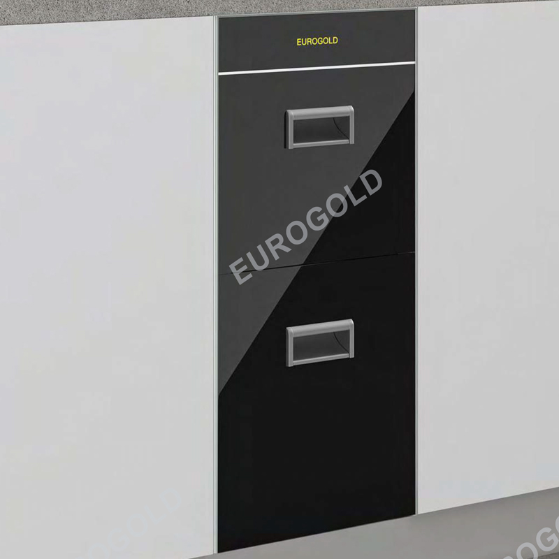Thùng gạo mặt gương 2 tầng màu đen Eurogold B322 - thung gao b322