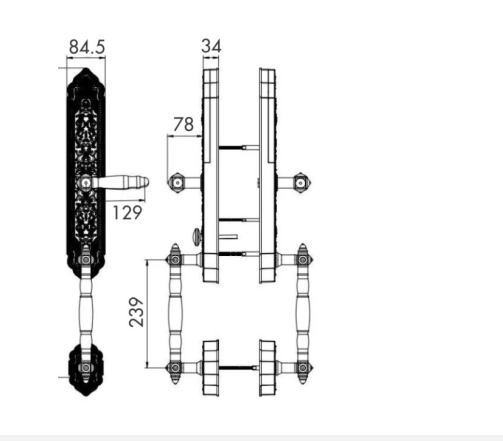 kích thước Khoá cửa thông minh Avolock AC-998F-G