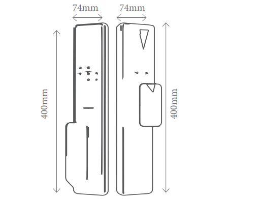 Kích thước khoá vân tay Avolock AL-82FRVT-B