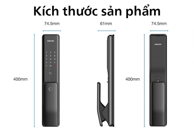 kích thước khóa cửa Philips Alpha