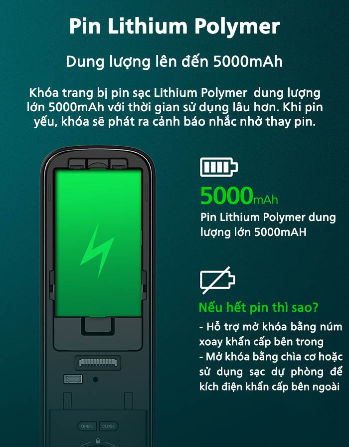 khoa-cua-dien-tu-philips-ddl709-7hws-8-4 Sử dụng pin Lithium Polymer thân thiện, bảo vệ môi trường