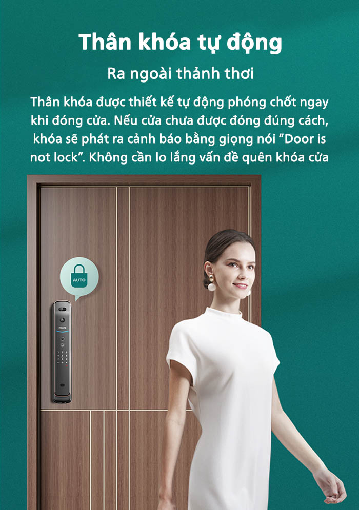 khoa-cua-dien-tu-philips-ddl709-7hws-9-4 Thân khóa tự động, an tâm mỗi lần đi ra ngoài